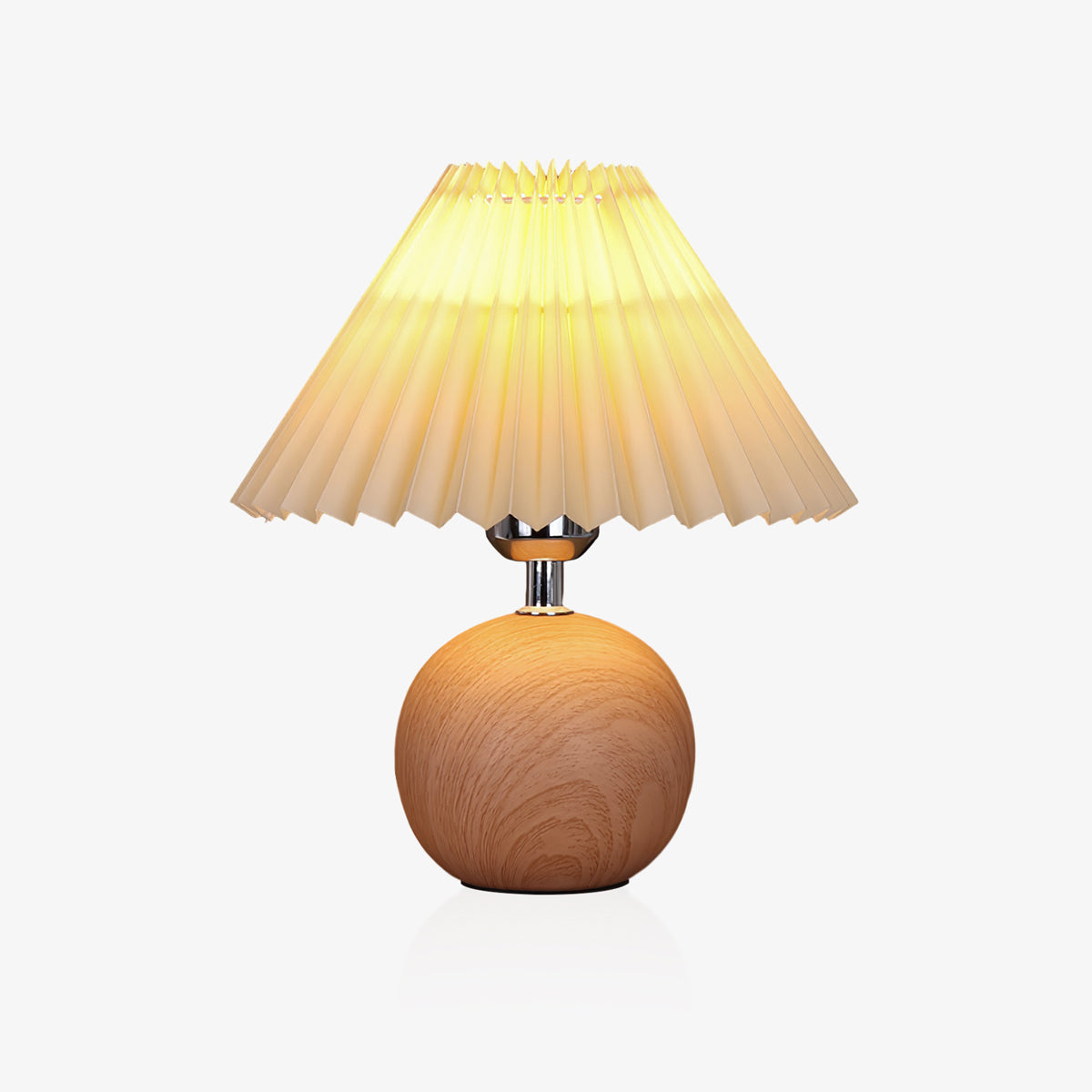 Pleated Wooden Table Lamp