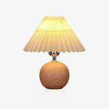 Pleated Wooden Table Lamp