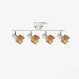 Wooden Adjustable Spot Ceiling Lamp