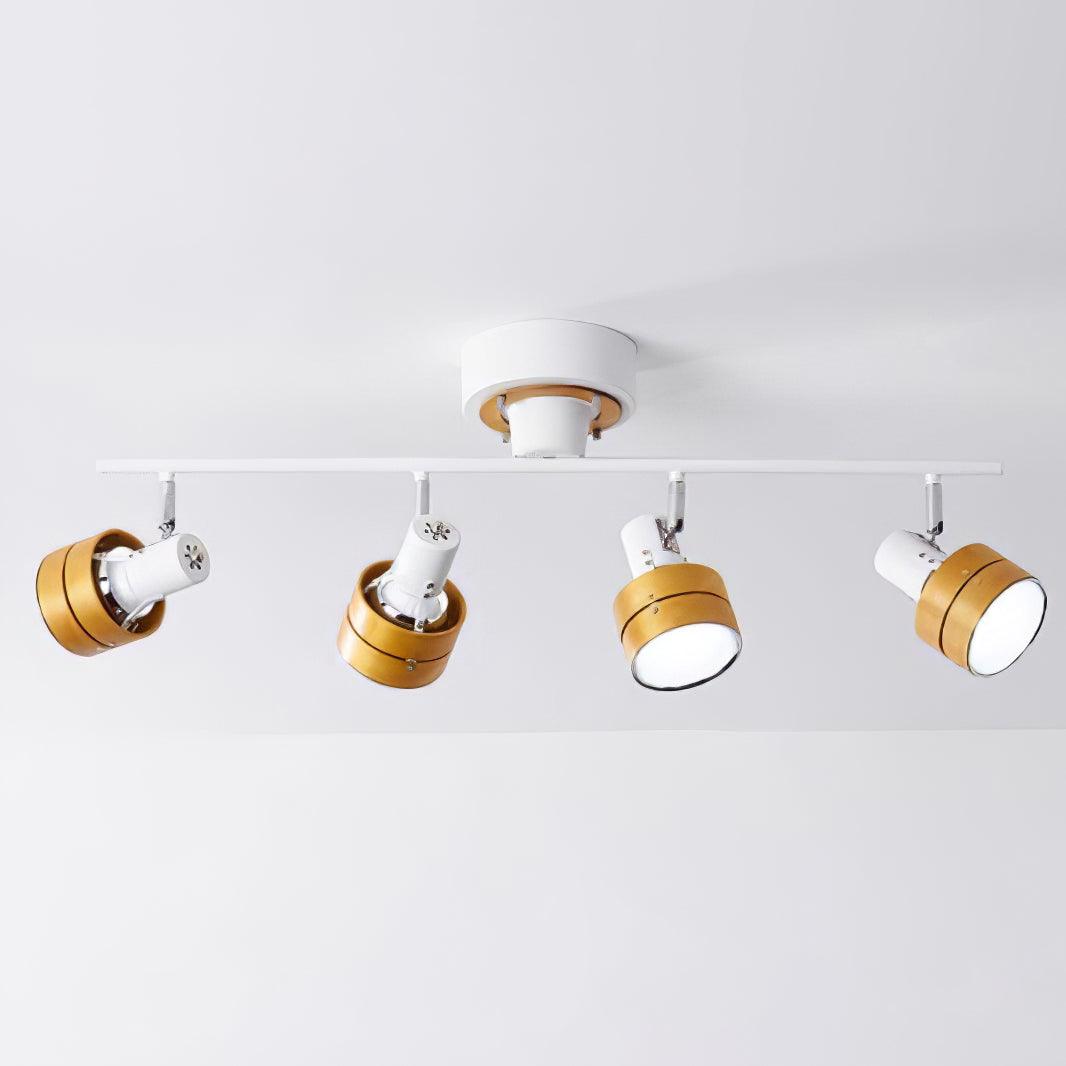 Wooden Adjustable Spot Ceiling Lamp