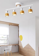 Wooden Adjustable Spot Ceiling Lamp