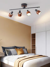 Wooden Adjustable Spot Ceiling Lamp