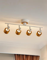 Wooden Adjustable Spot Ceiling Lamp