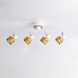 Wooden Adjustable Spot Ceiling Lamp