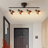 Wooden Adjustable Spot Ceiling Lamp