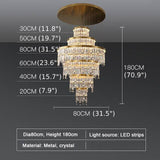 Sospel | Aristocratic Gold Ring Large Crystal Chandelier