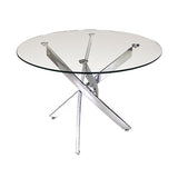 Modern Round Tempered Glass Coffee Table with Chrome Legs