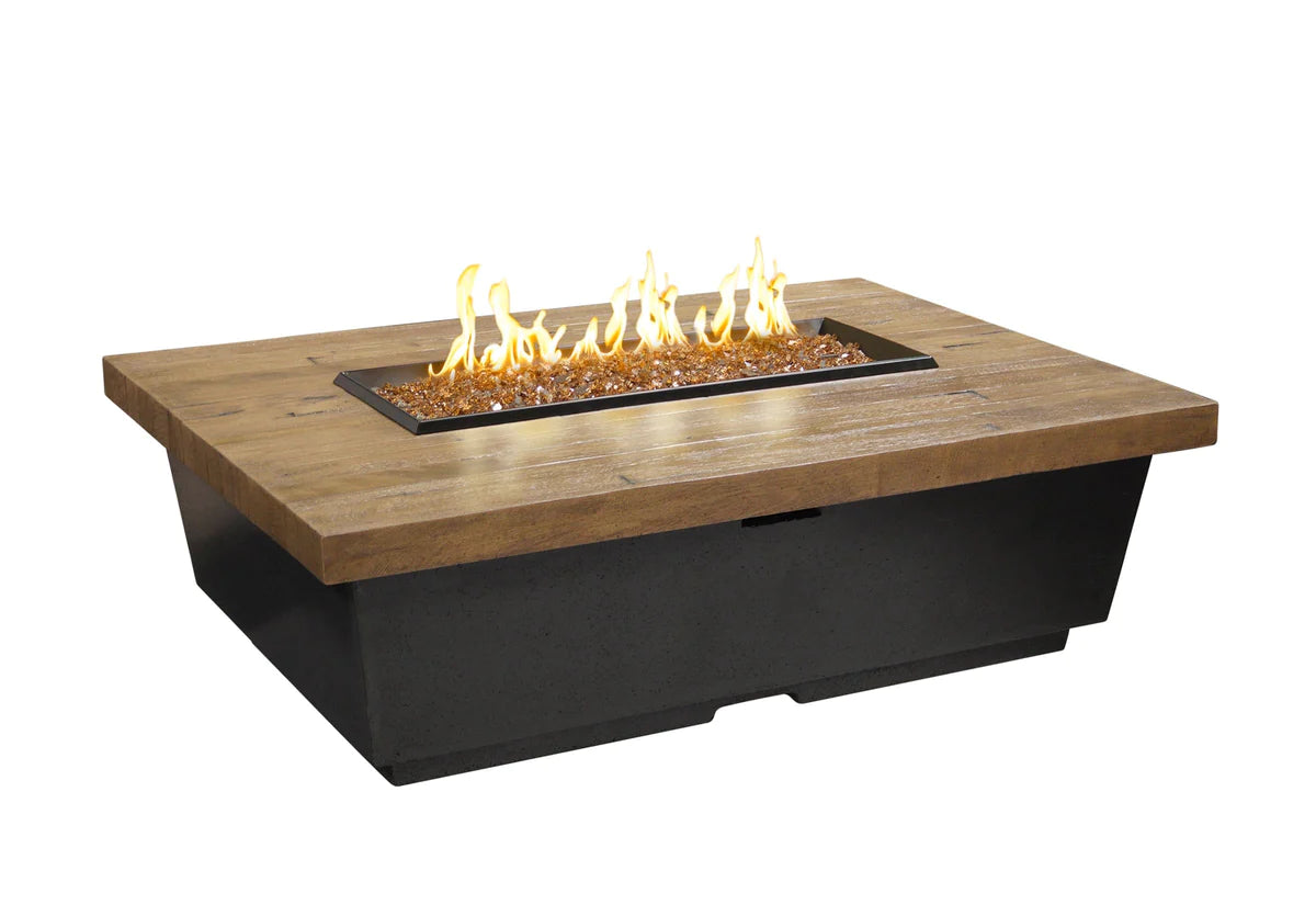 American Fyre Designs 54" Reclaimed Wood Contempo Rectangle Gas Fire Table