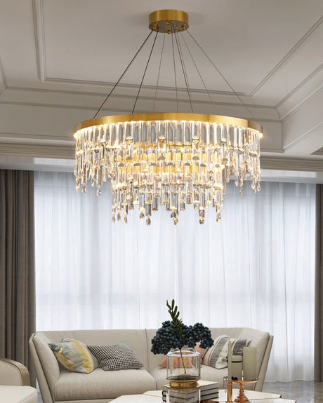 Sospel | Aristocratic Gold Ring Large Crystal Chandelier