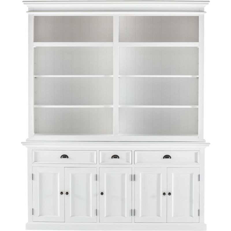 NovaSolo Halifax Hutch Bookcase 5 Doors 3 Drawers White BCA606