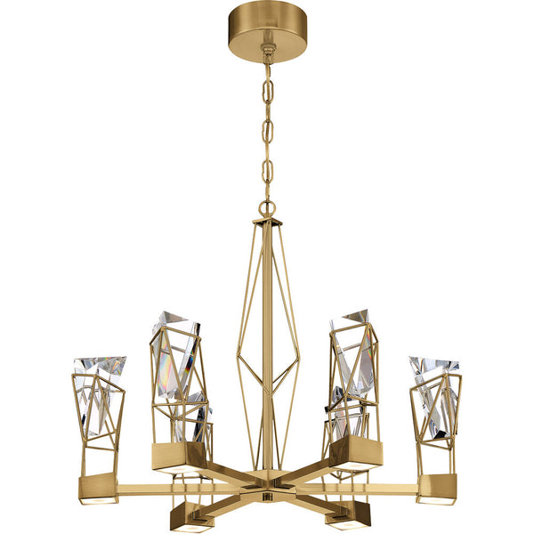 Zeev Lighting Gem LED 24 inch Brushed Brass with Crystal Chandelier Ceiling Light