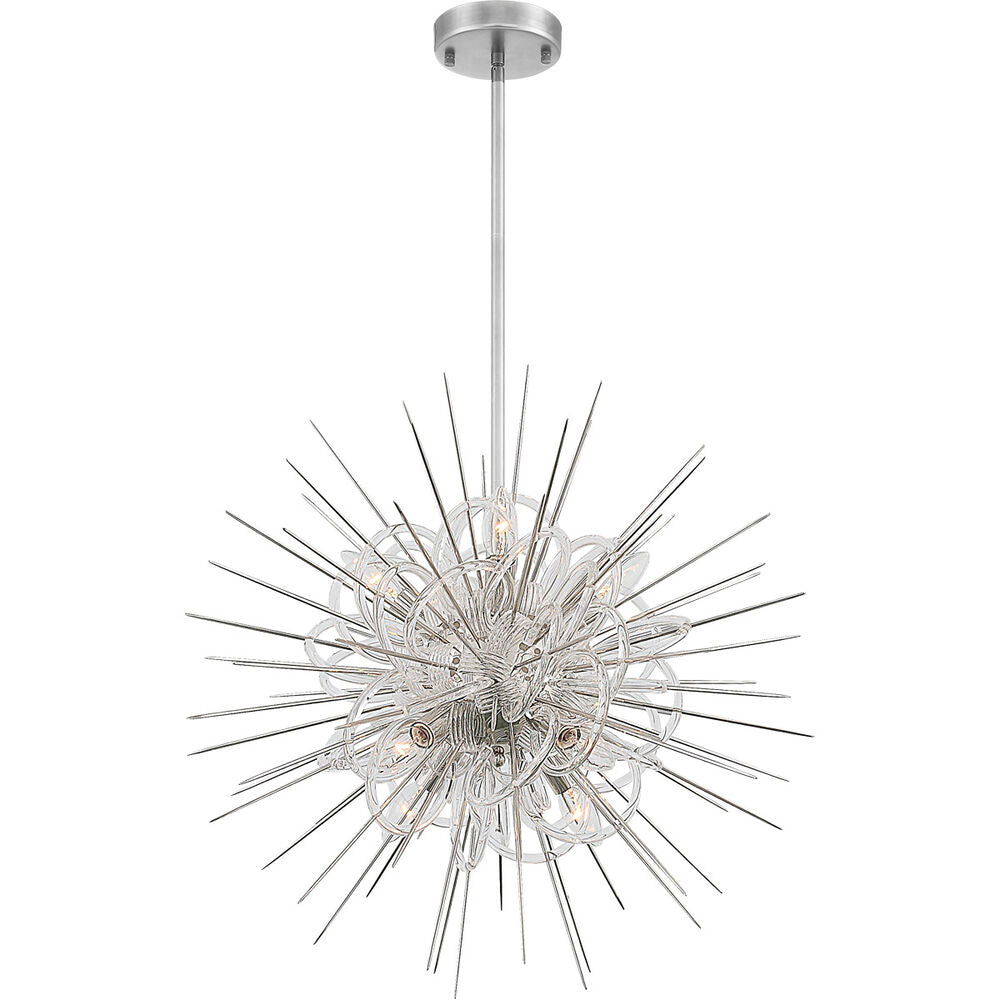 Zeev Lighting Flare 8 Light 24 inch Polished Nickel with Acrylic Chandelier Ceiling Light