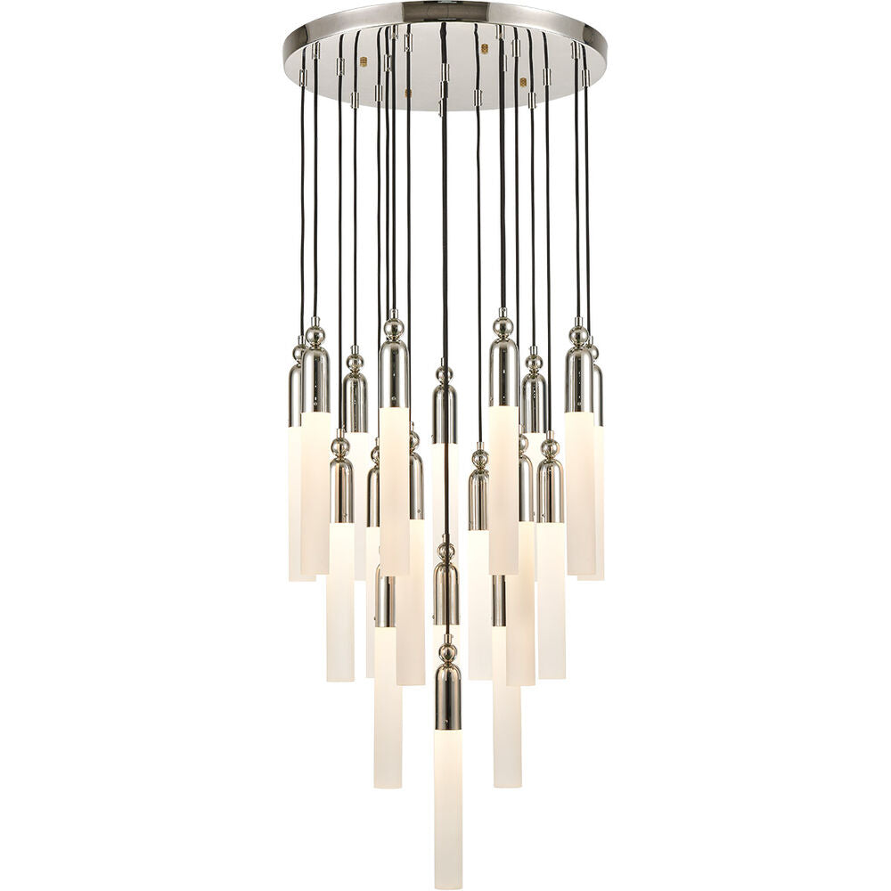 Zeev Lighting Fusion 19 Light 28 inch Polished Nickel Chandelier Ceiling Light