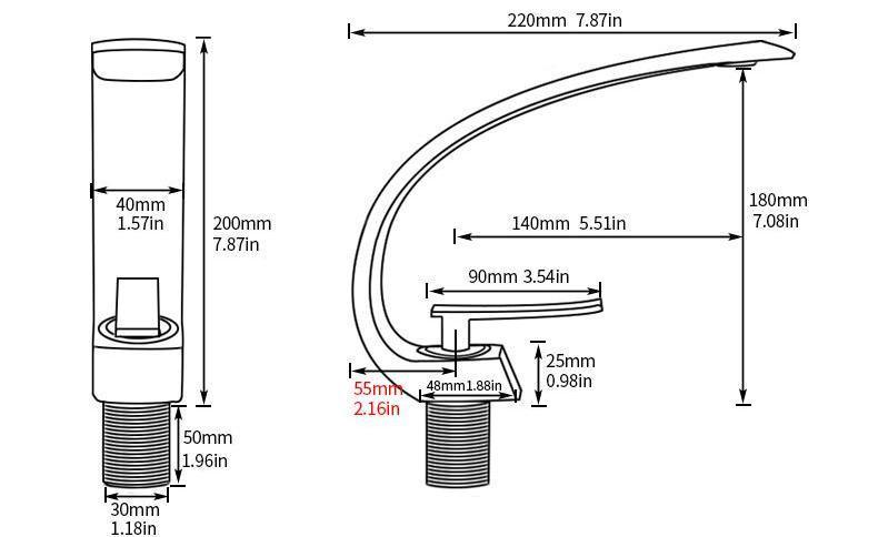 Modern Curved Bathroom Faucet