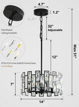 Deacon - Modern Glass Crystal Chandelier