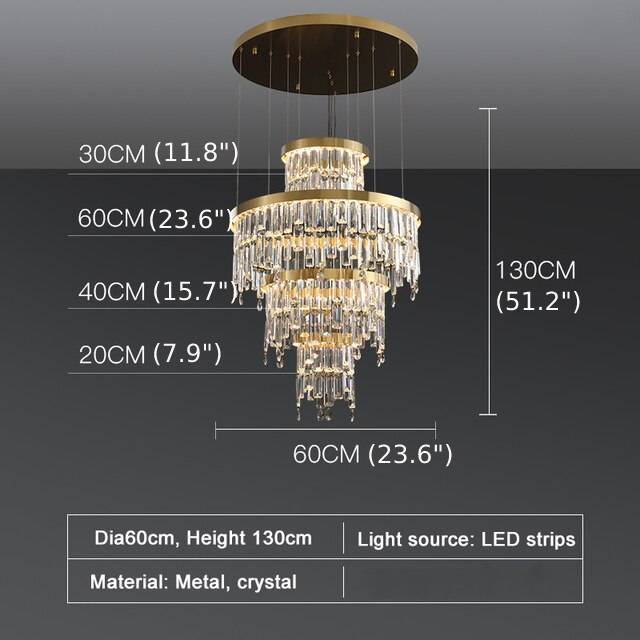 Sospel | Aristocratic Gold Ring Large Crystal Chandelier