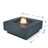 Elementi Plus - Bergen Square Concrete Fire Pit Table - OFG413DG