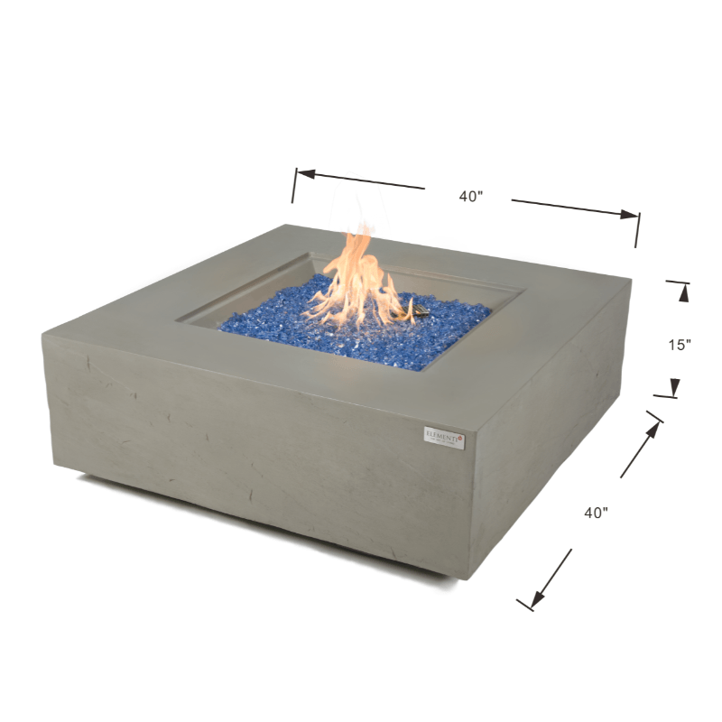 Elementi Plus - Capertee Square Concrete Fire Pit Table - OFG411SG