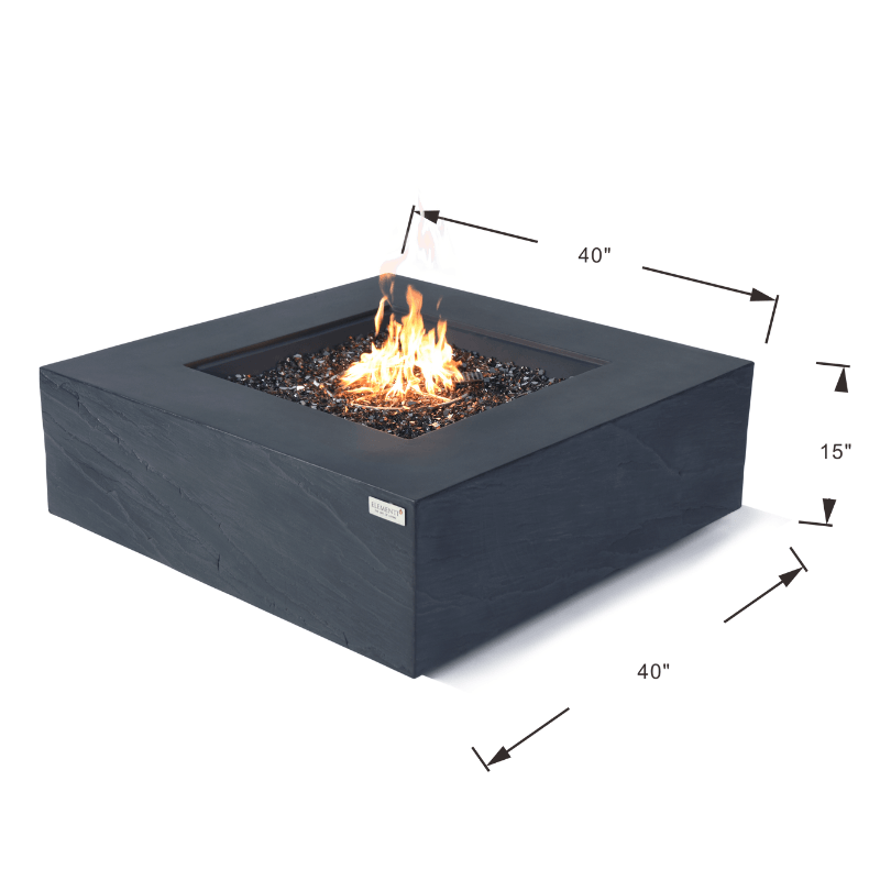 Elementi Plus - Roraima Square Concrete Fire Pit Table - OFG411SL