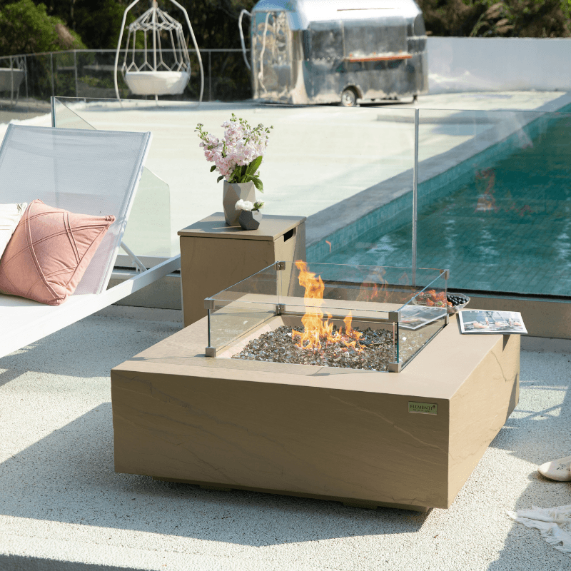 Elementi Plus - Uluru Square Concrete Fire Pit Table - OFG411SY