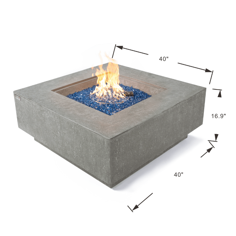 Elementi Plus - Victoria Square Concrete Fire Pit Table - OFG413LG