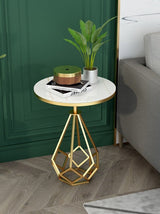 Gold/ White/Black Small Marble Coffee Table For Living Room And Office