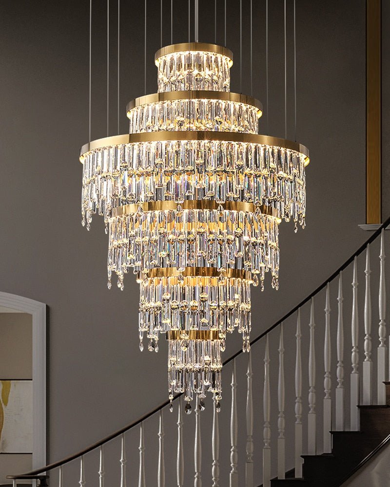 Sospel | Aristocratic Gold Ring Large Crystal Chandelier