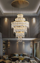 Sospel | Aristocratic Gold Ring Large Crystal Chandelier