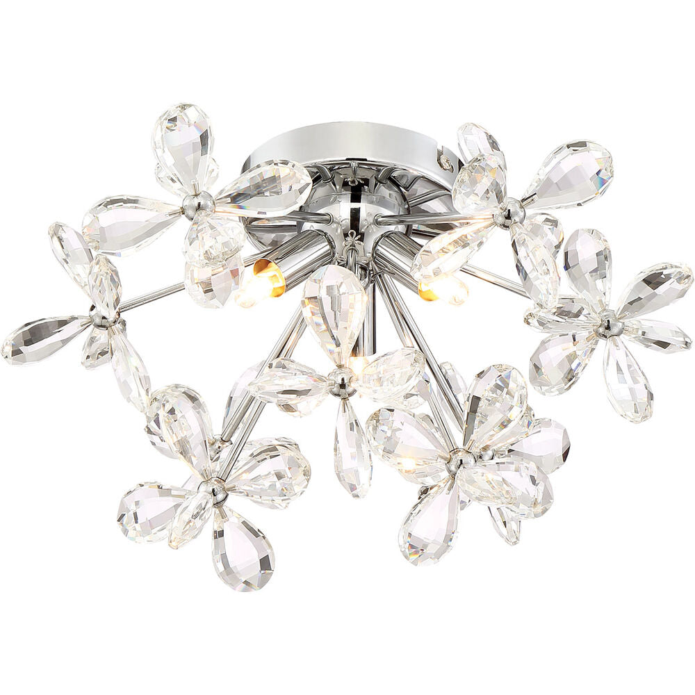 Zeev Lighting Adelle 3 Light 17 inch Chrome Flush Mount Ceiling Light