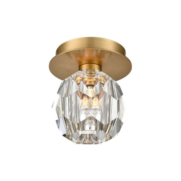 Zeev Lighting Parisian 1 Light 6 inch Aged Brass Flush Mount Ceiling Light