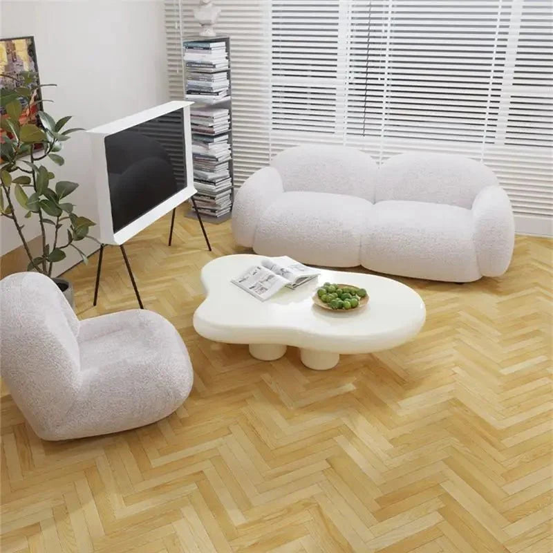 Glossy coffee table for the living room, bedroom in Scandinavian style