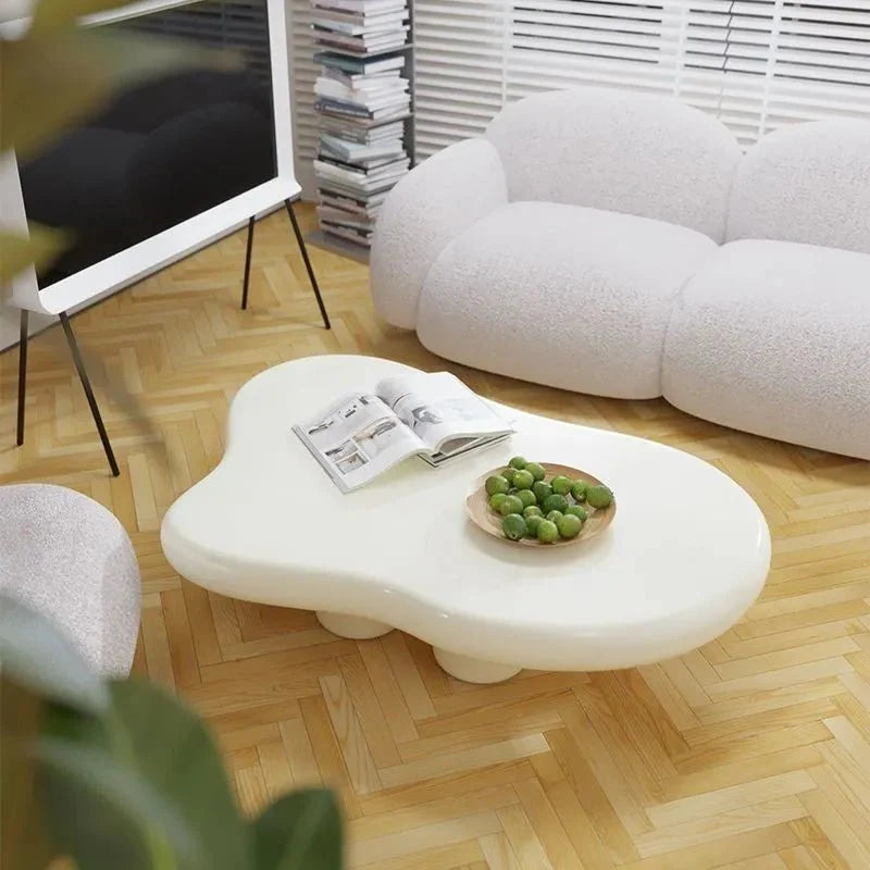 Glossy coffee table for the living room, bedroom in Scandinavian style