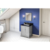 Addington Modern 30" Grey Vanity, Black Granite Top | VKITADD30GRBGR