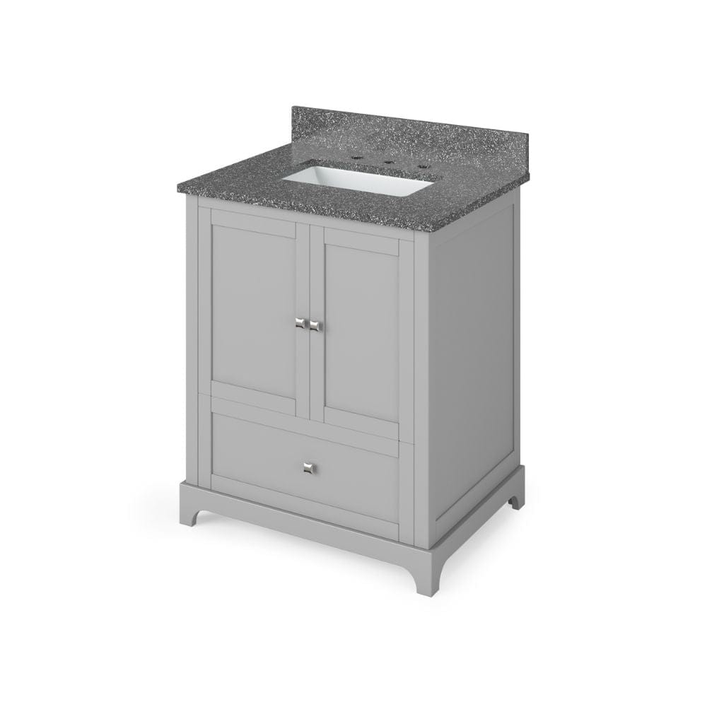 Addington Modern 30" Grey Vanity, Boulder Cultured Marble Top | VKITADD30GRBOR