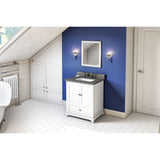 Addington Modern 30" White Vanity, Boulder Cultured Marble Top | VKITADD30WHBOR