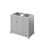 Addington Modern 36" Grey Left Offset Sink Vanity, Boulder Vanity Cultured Marble Top | VKITADD36GRBOR