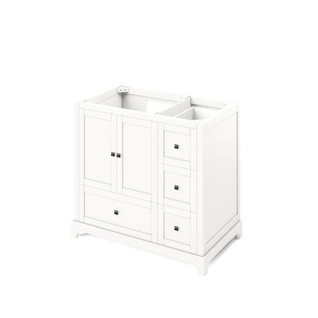 Addington Modern 36" White Left Offset Sink Vanity, Boulder Vanity Cultured Marble Top | VKITADD36WHBOR