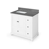 Addington Modern 36" White Left Offset Sink Vanity, Boulder Vanity Cultured Marble Top | VKITADD36WHBOR