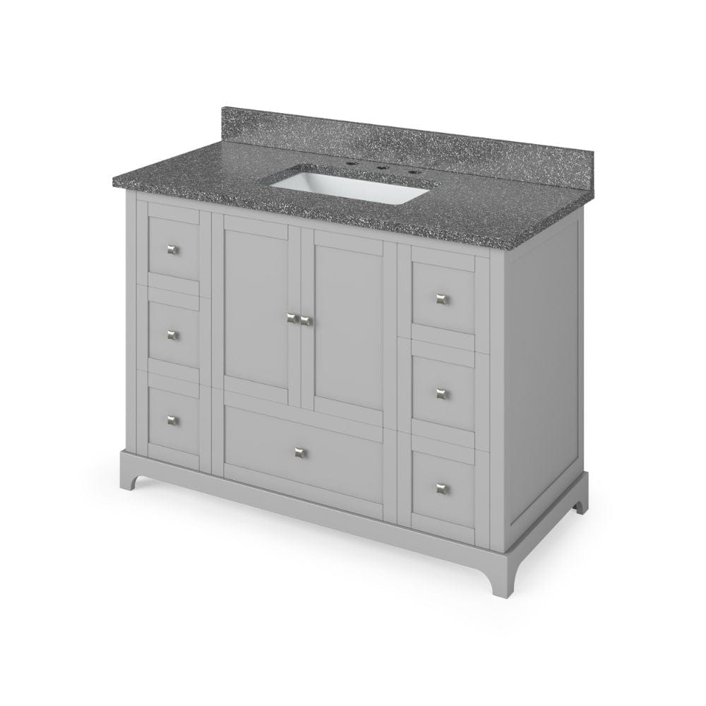 Addington Modern 48" Grey Vanity, Boulder Cultured Marble Top | VKITADD48GRBOR