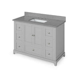 Addington Modern 48" Grey Vanity, Steel Grey Cultured Marble Top | VKITADD48GRSGR