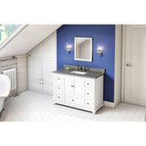 Addington Modern 48" White Vanity, Steel Grey Cultured Marble Top | VKITADD48WHSGR