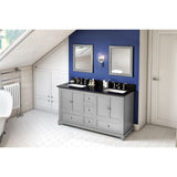 Addington Modern 60" Grey Double Vanity, Black Granite Top | VKITADD60GRBGR