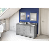 Addington Modern 60" Grey Double Vanity, Steel Grey Cultured Marble Top | VKITADD60GRSGR