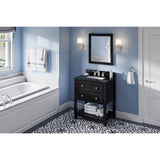 Adler Transitional 30" Black Vanity, Black Granite Top | VKITADL30BKBGR