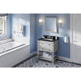 Adler Transitional 30" Grey Vanity, Black Granite Top | VKITADL30GRBGR