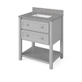 Adler Transitional 30" Grey Vanity, Boulder Cultured Marble Top | VKITADL30GRBOR