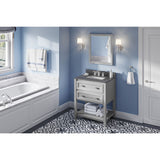 Adler Transitional 30" Grey Vanity, Boulder Cultured Marble Top | VKITADL30GRBOR