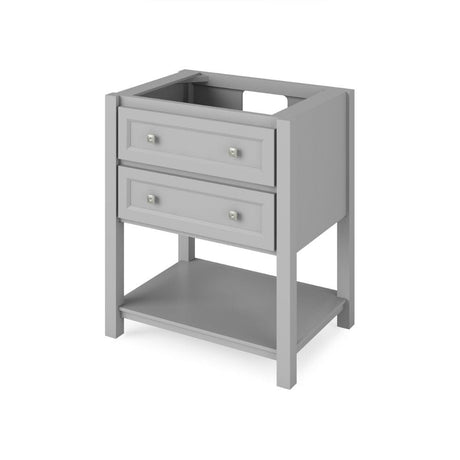 Adler Transitional 30" Grey Vanity, Boulder Cultured Marble Top | VKITADL30GRBOR