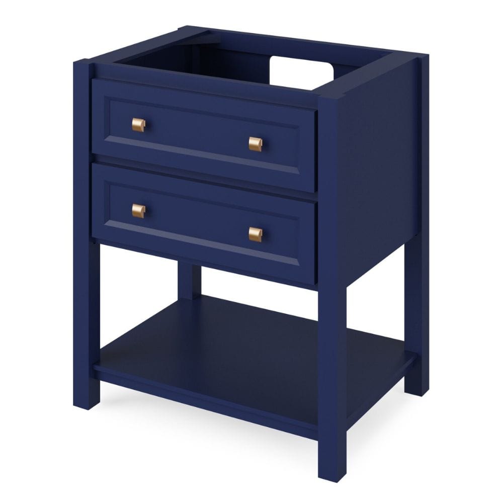 Adler Transitional 30" Hale Blue Vanity, Boulder Cultured Marble Top | VKITADL30BLBOR