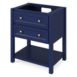 Adler Transitional 30" Hale Blue Vanity, Steel Grey Cultured Marble Top | VKITADL30BLSGR